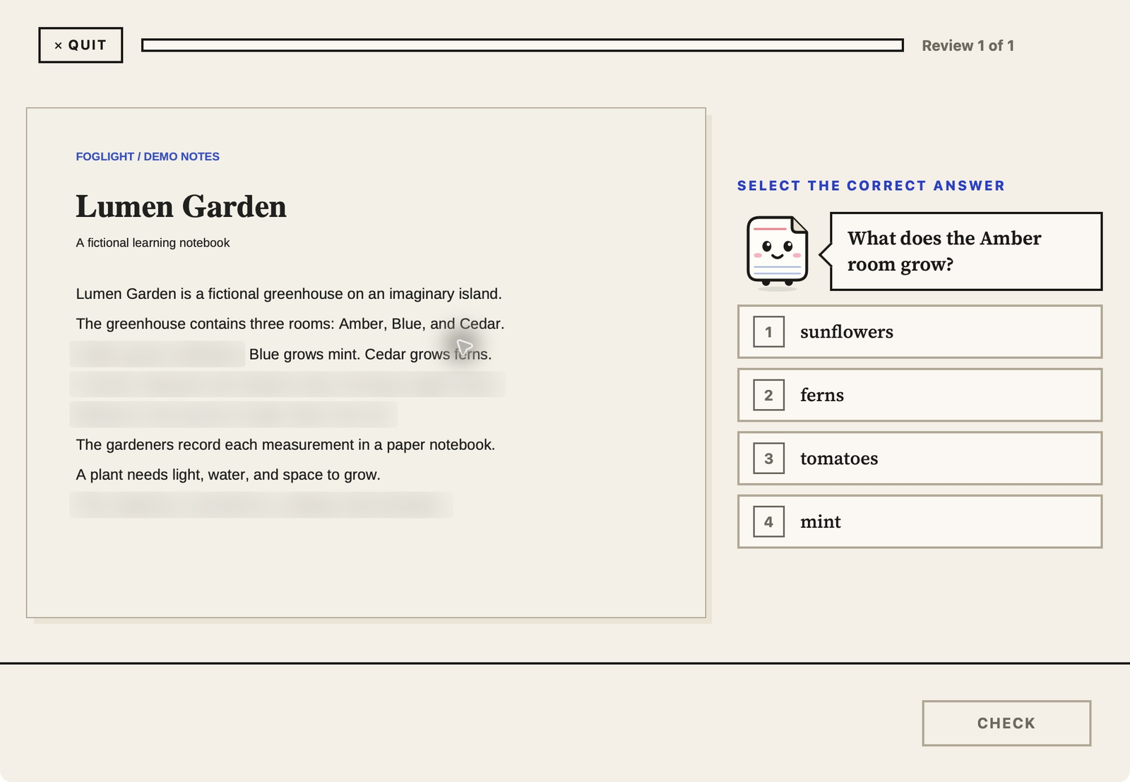 Actual Foglight review practice using fictional notes